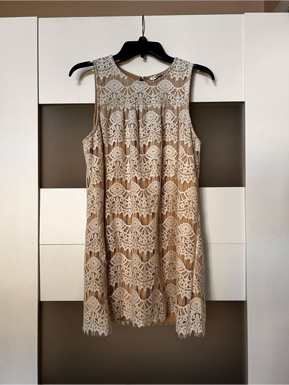 Speechless Cream Lace Sleeveless Shift Dress